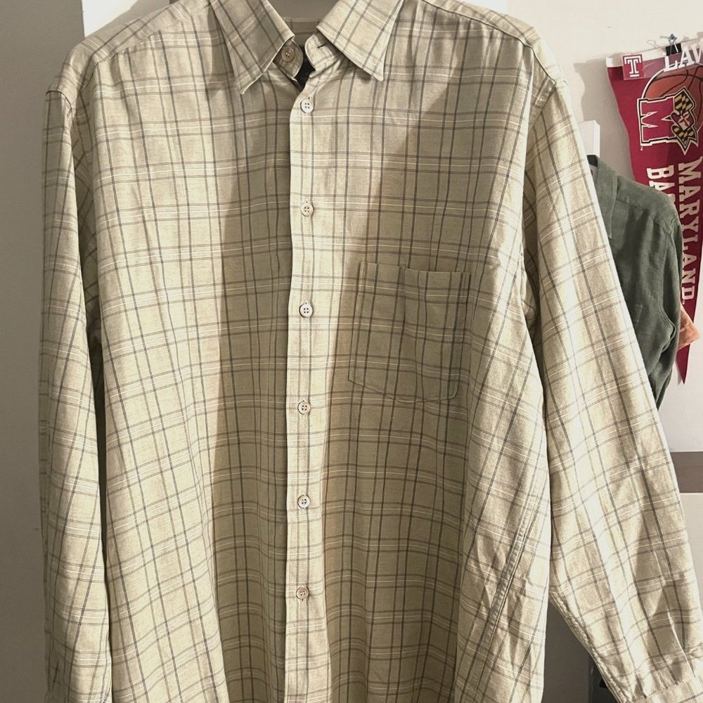 Ermenegildo Zegna Tan Long Sleeve Patterned Shirt XL